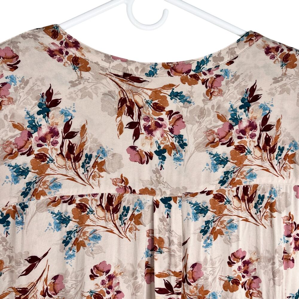 Torrid Floral Button Up Top Shirt 5 Wine Stretch 28 - Picture 10 of 14